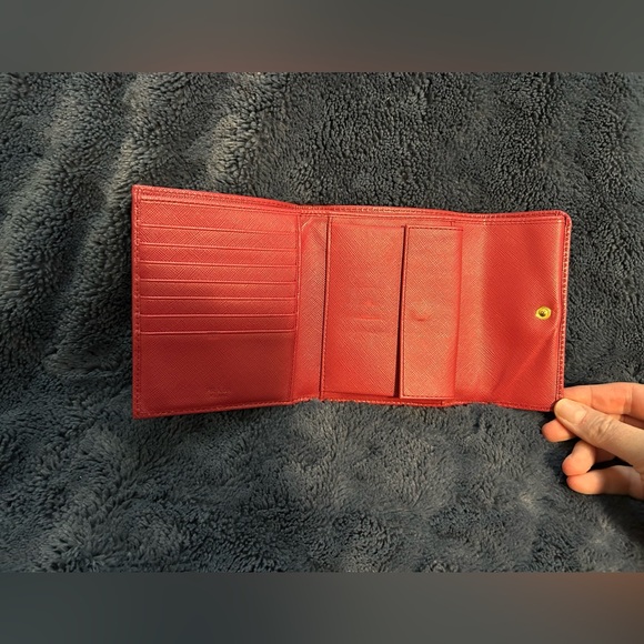 PRADA Saffiano Metal Leather Pink Wallet - Picture 10 of 15